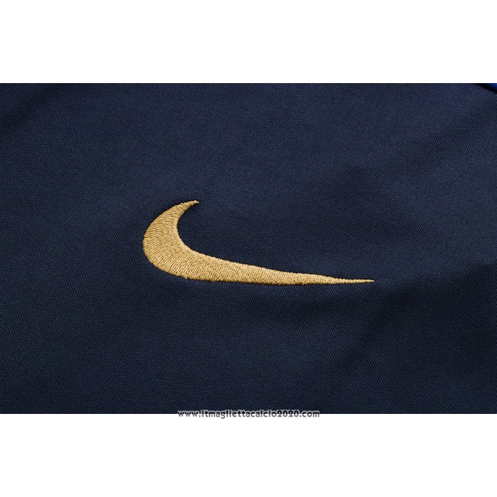 Tuta da Track Francia Manica Corta 2022 2023 Blu - Pantalon Corto